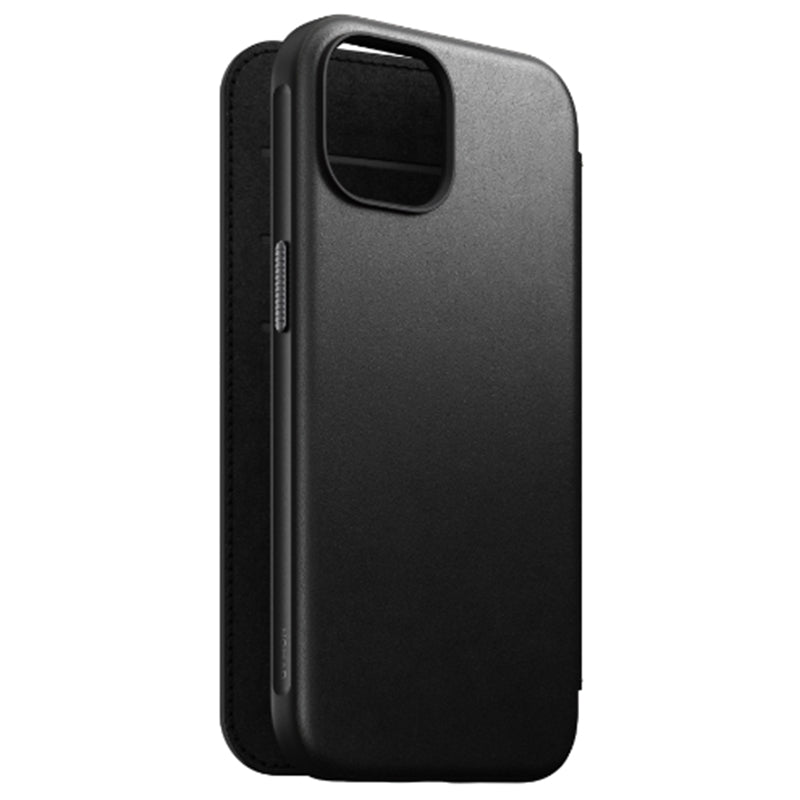 Nomad Leather Folio Case for iPhone 17e/16e/15/14 - Black