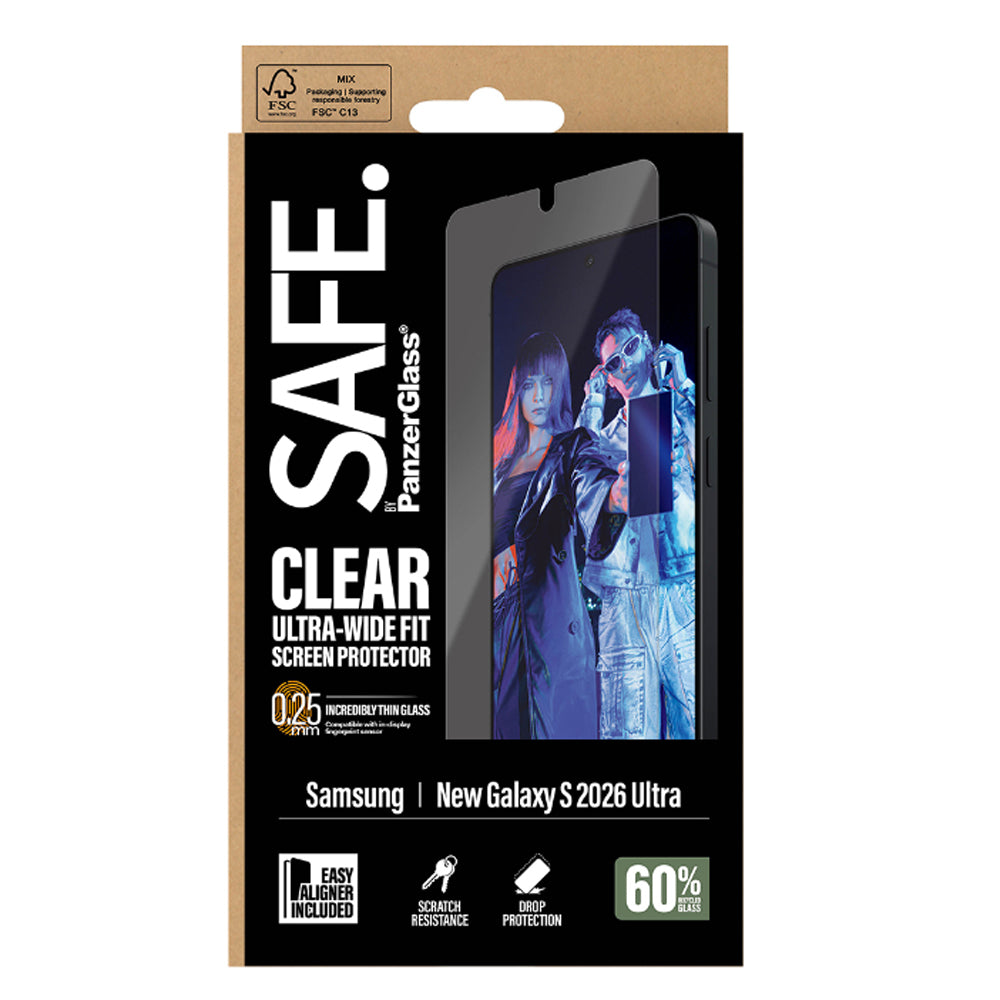 PanzerGlass UltraWide Fit Screen Protector for Samsung Galaxy S26 Ultra - Clear