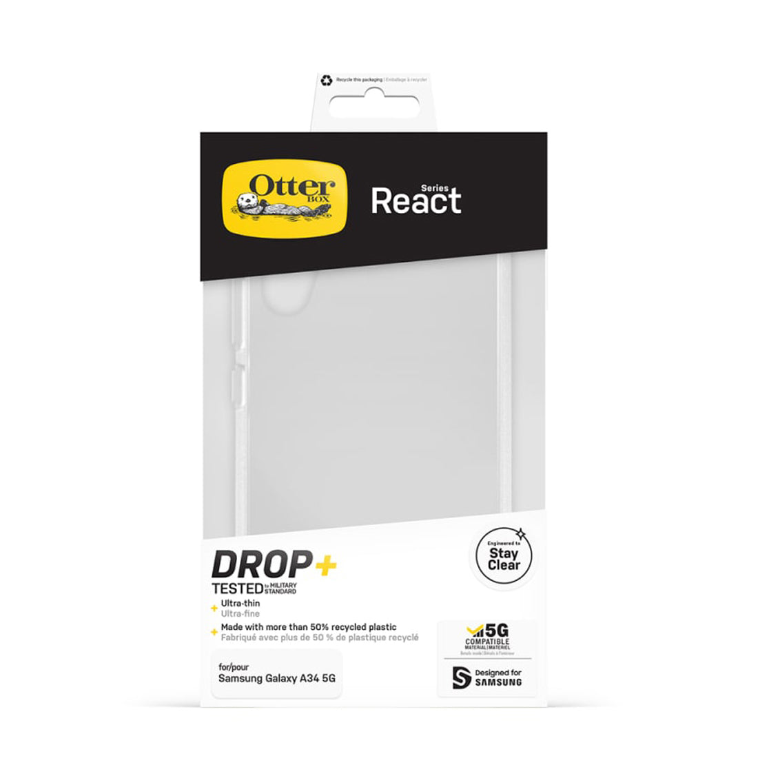 Otterbox React Case for Samsung Galaxy A34 5G - Clear