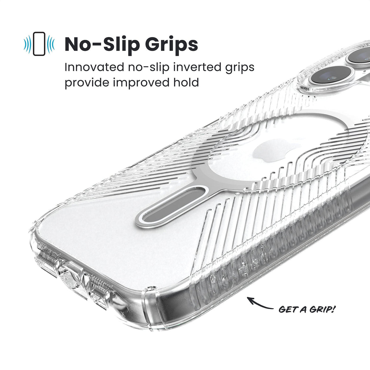Speck Presidio Clear Grip for iPhone 17 - Clear/Silver