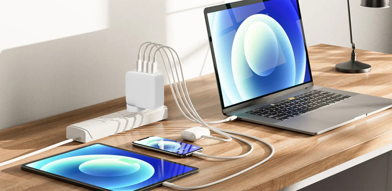 Laser 100W PD GaN Charger - 4 Port USB-C and USB-A Fast Charging