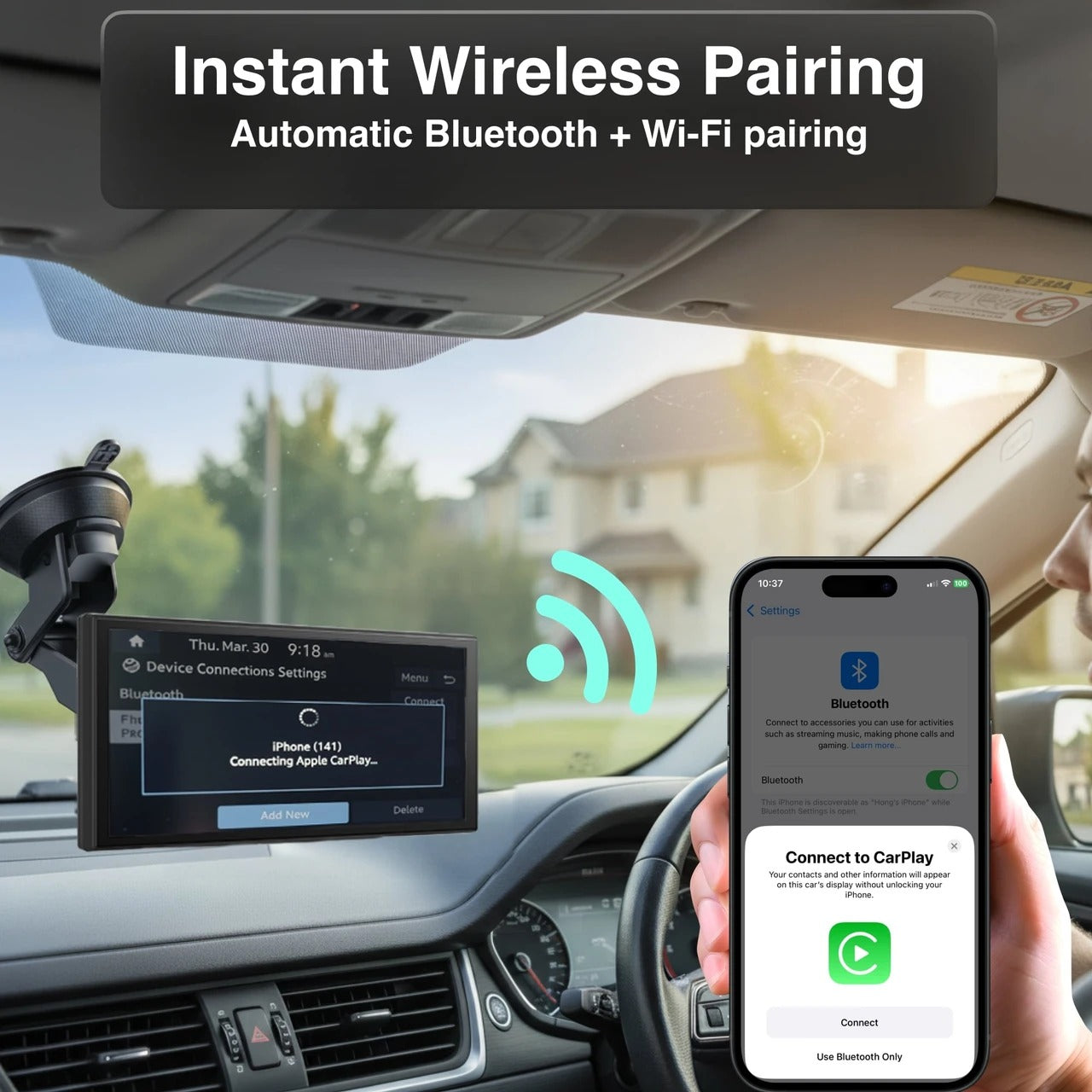 Laser 12-inch CarPlay Android Auto Dual Camera