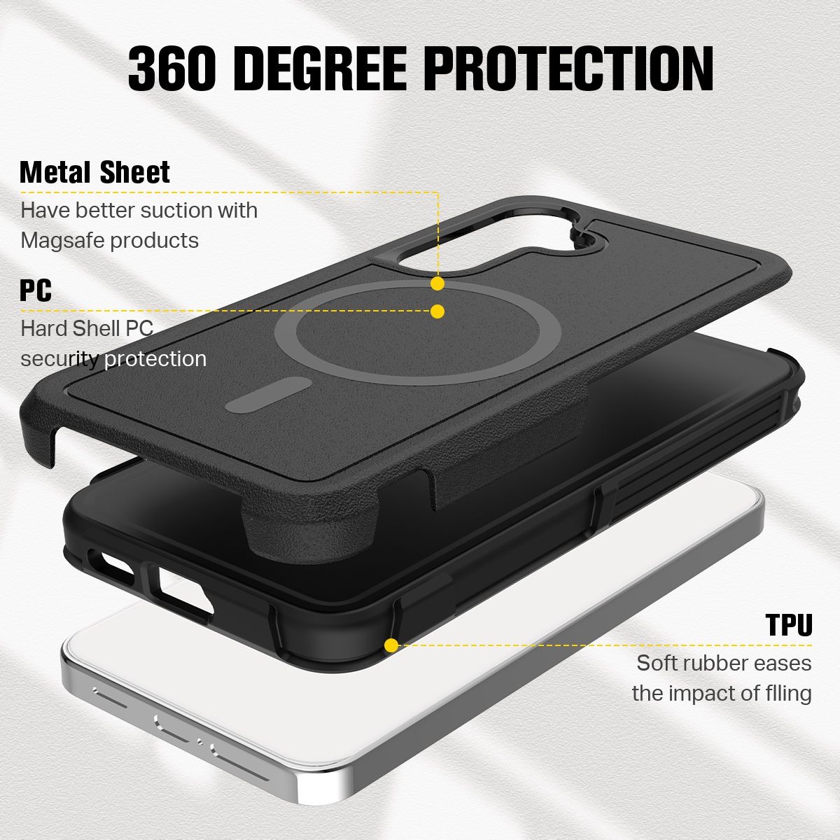 Blacktech Magsafe Case with Stream Line for Samsung Galaxy S26 Ultra - Black