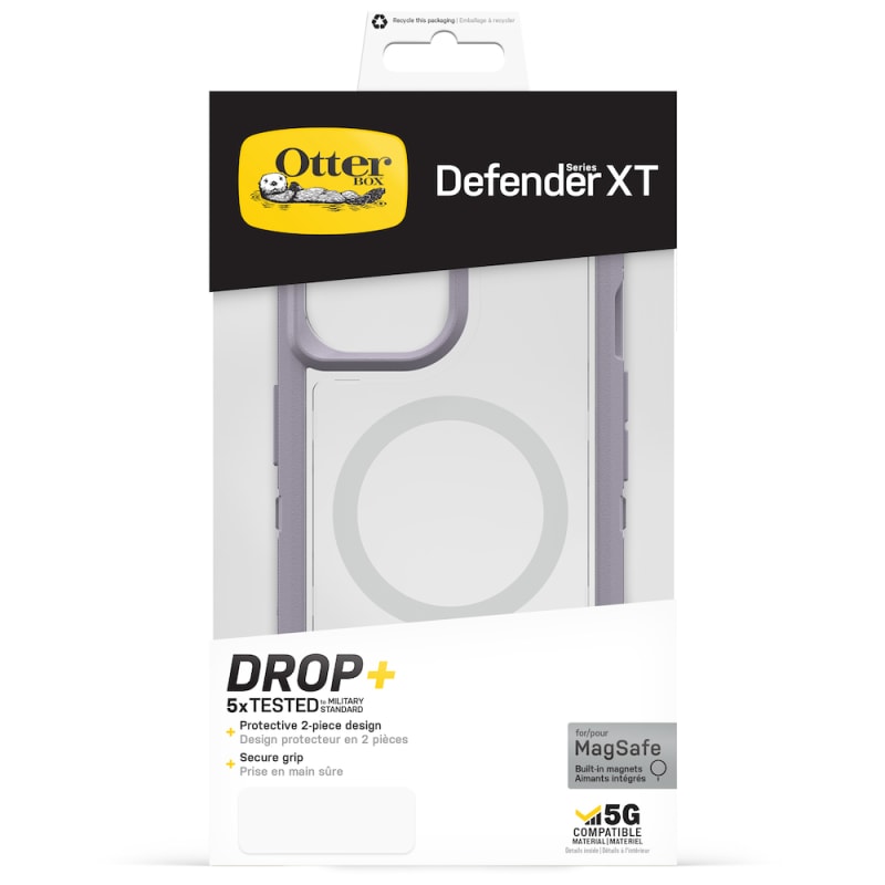 Otterbox Defender XT Clear MagSafe Case for iPhone 13, 14 (6.1") - Clear/Purple