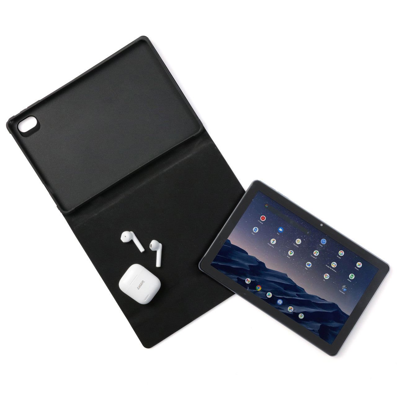 Laser 10 inch 4G Tablet + Earbuds  and Case, Android 13, HD IPS