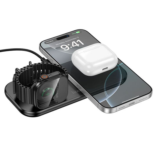 Hoco CW65 North 3-in-1 Wireless Fast Charger - Black