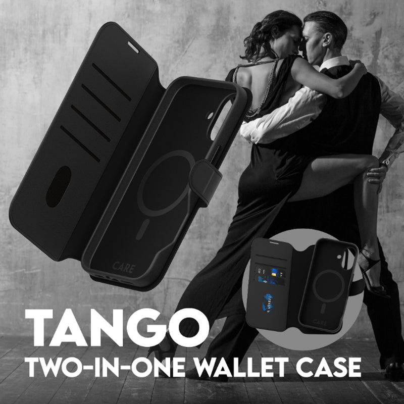 PanzerGlass CARE Tango Wallet Case for Apple iPhone 16- Black