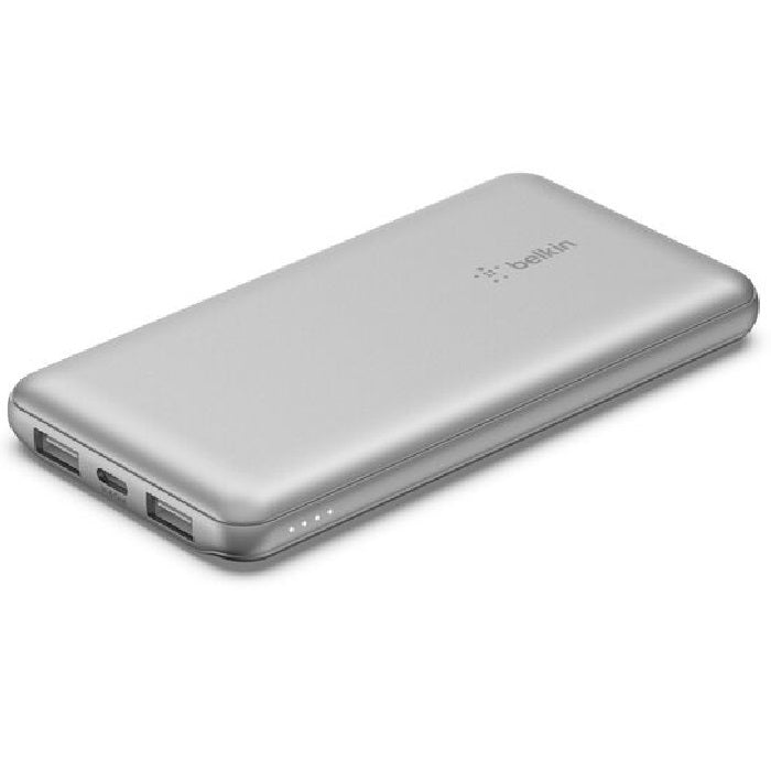 Belkin BoostCharge 10K Power Bank+USB-A to USB-C Cable- Silver