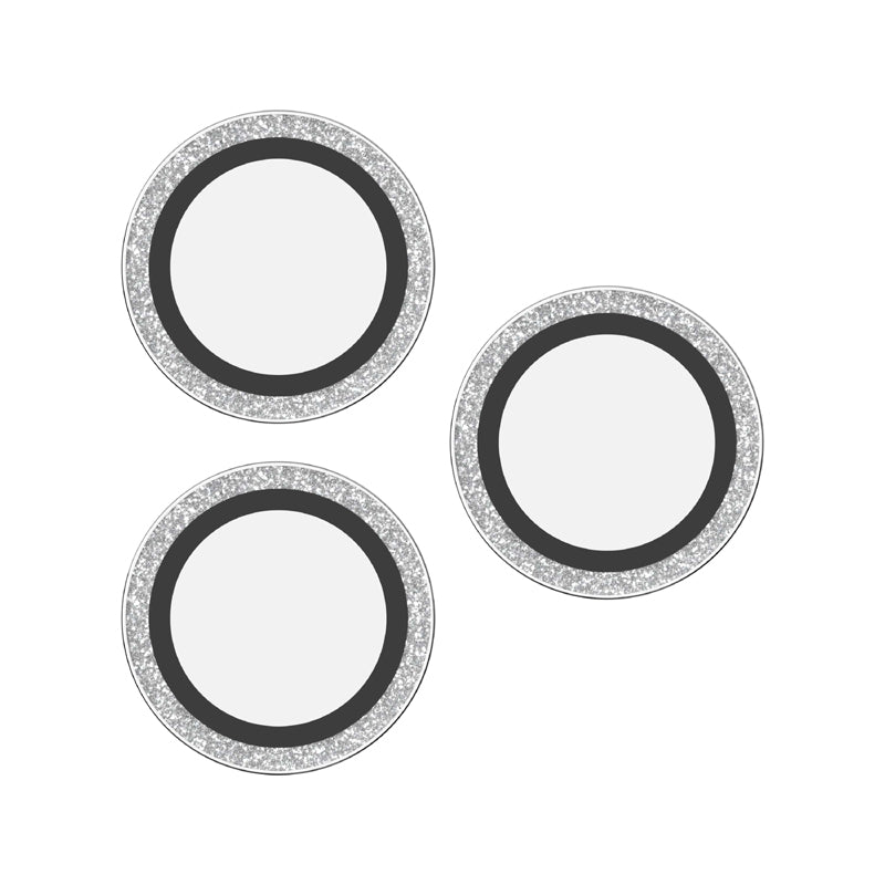 ZAGG Luxury Camera Rings Silver Glitter for iPhone 16 Pro/ 16 Pro Max