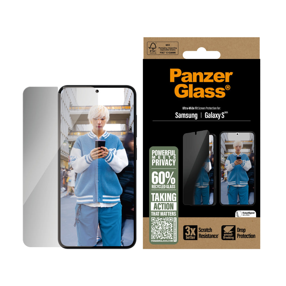 PanzerGlass UltraWide Fit Privacy Screen Protector for Samsung Galaxy S25