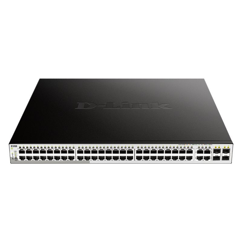 D-Link 52-Port Gigabit Smart Managed PoE Switch with 52 RJ45 ports - Black