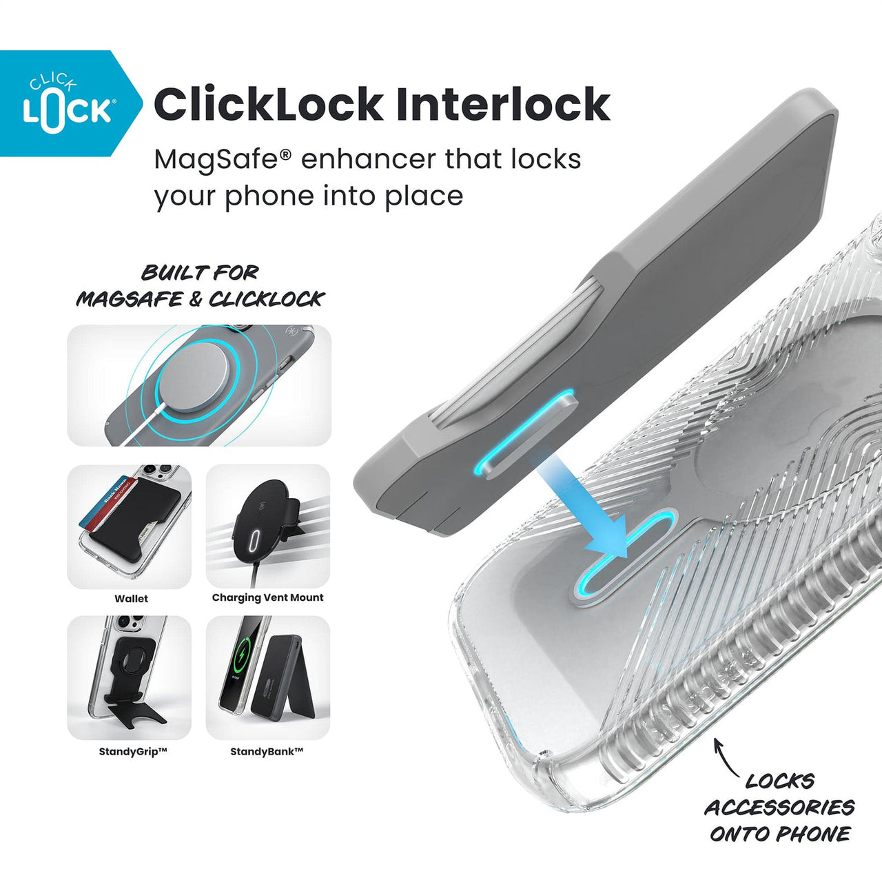 Speck Presidio Clear Grip for iPhone 17 - Clear/Silver