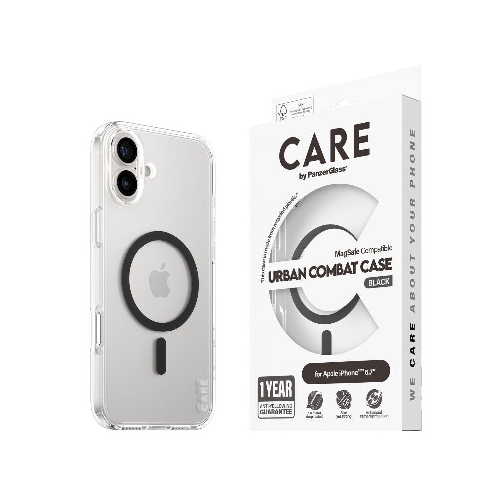 PanzerGlass CARE Flagship MagSafe Case for Apple iPhone 16 Plus- Black