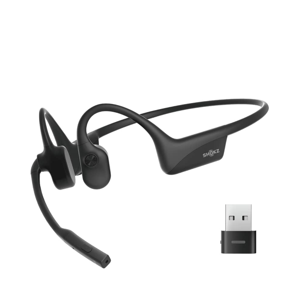 Shokz OpenComm2 UC Bone Conduction Open-Ear USB-A Wireless Headphones - Black