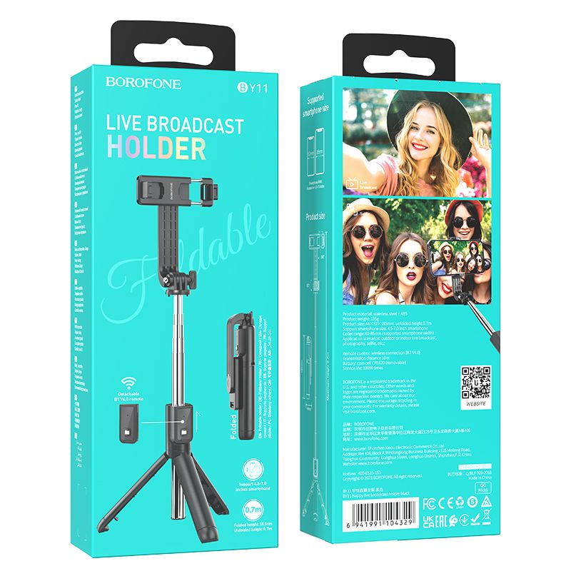 Borofone BY11 700mm Happy Live Broadcast Holder - Black