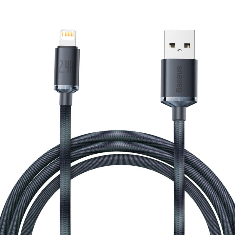 Baseus Crystal Shine Series Fast Charging Data Cable USB to iP 2.4A 2m-Black