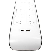 Thumbnail for Belkin 8-Outlet Surge Protection Powerbaord 2 x USB Charging Ports - White/Grey