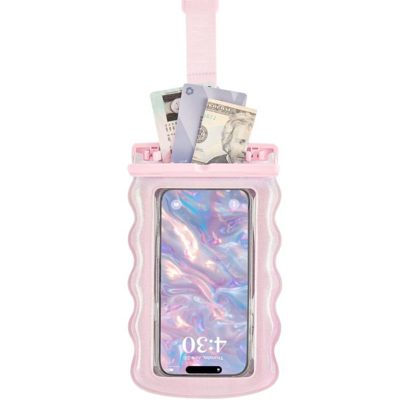 Case-Mate Wavy Waterproof Floating Pouch Large - Ballet Pink Twinkle