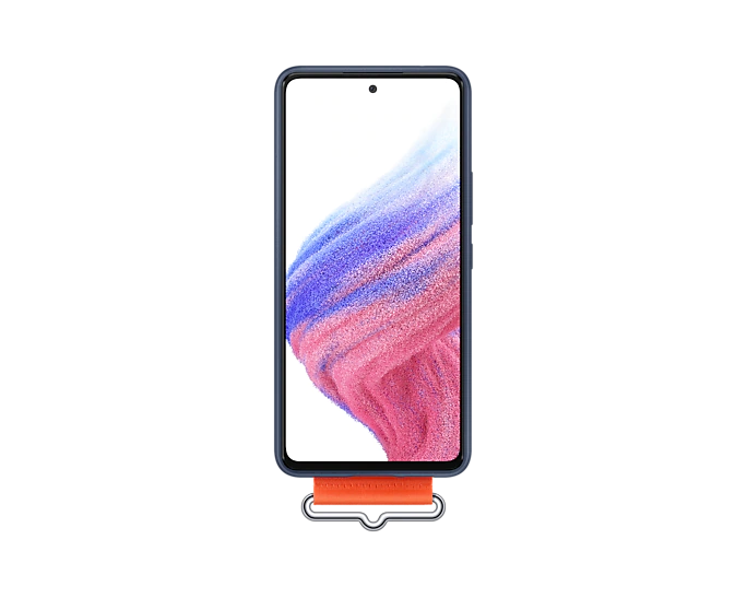 Samsung Silicone Cover with Strap for Galaxy A53 5G - Navy