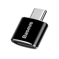 Thumbnail for Baseus Mini USB Female to Type-C Male Adapter Converter - Black