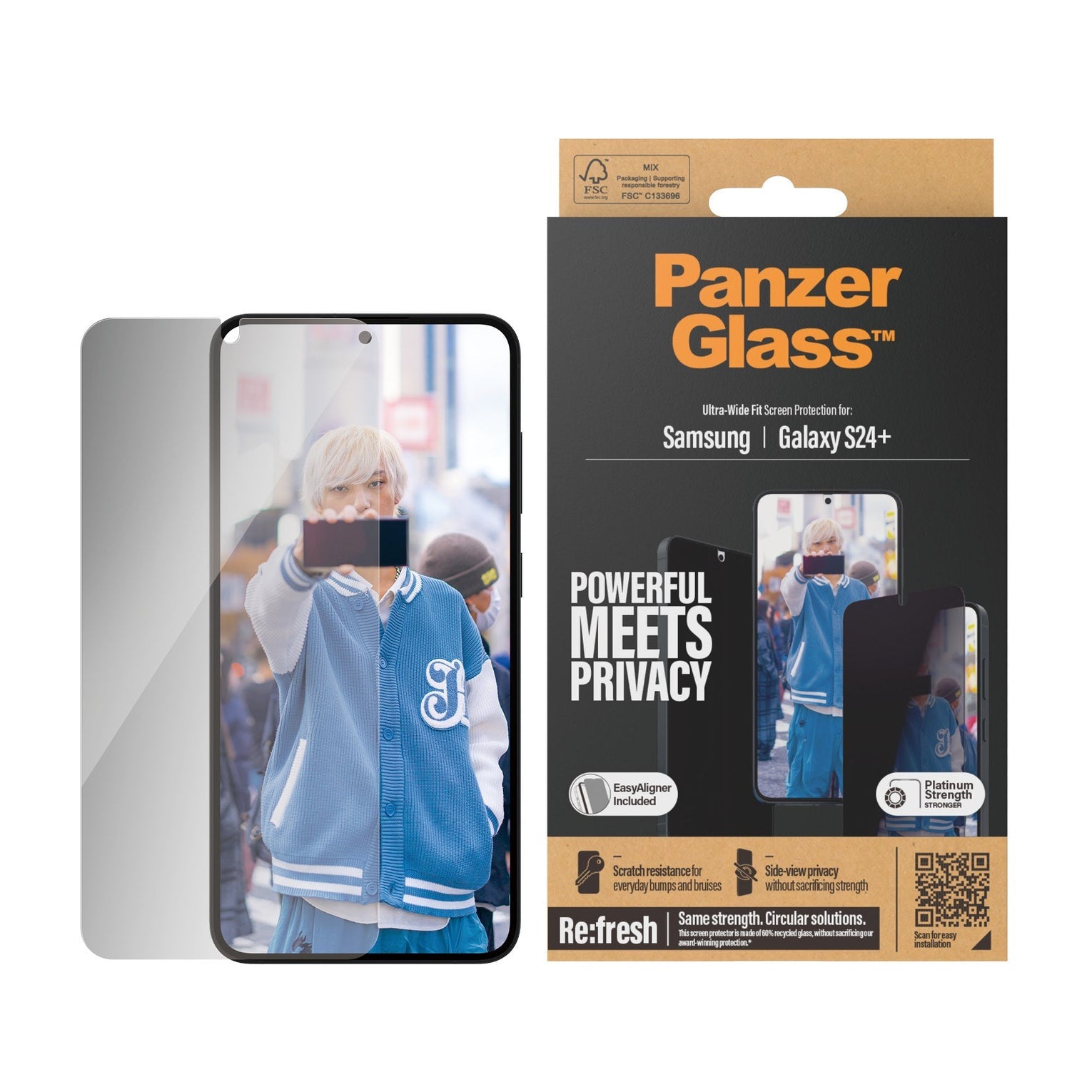 PanzerGlass Privacy Screen Protector for Samsung Galaxy S24+