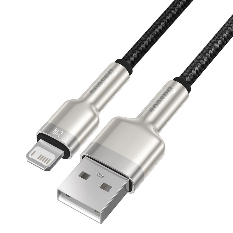 Baseus Zinc Alloy Metal Cable USB-A to Lightning  1Meter (2.4A) - Black