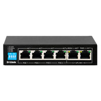 D-Link 6-Port PoE Switch with 4 Long Reach 250m PoE Ports - Black