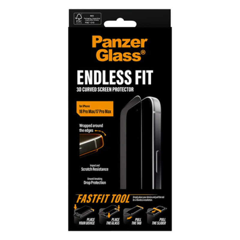 PanzerGlass 3D Curve Screen Protector for New iPhone 2026 Pro Max / 17 Pro Max - Clear