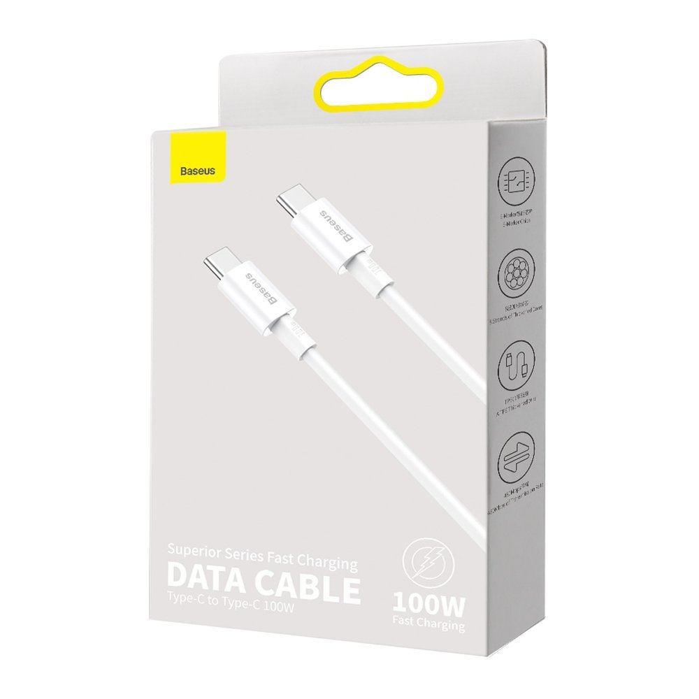 Baseus Superior Series Fast Charging Data Cable USB-C to USB-C 100W 2Meter - White