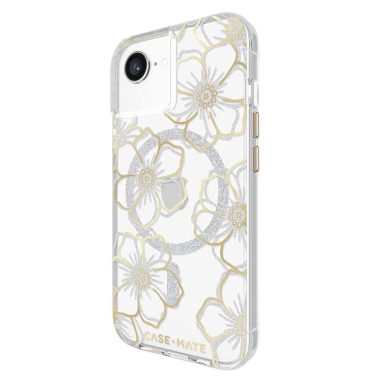 Case-Mate Floral Gems MagSafe Case for iPhone 17e/16e/15/14/13 - Gold