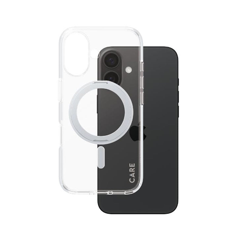 PanzerGlass CARE MagaSafe & KickStand Compatible Case for Apple iPhone 16 - Silver