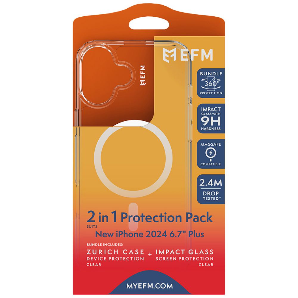EFM Zurich MagSafe and Impact Screen Protector Bundle For New iPhone 2024 6.7 Plus-Clear
