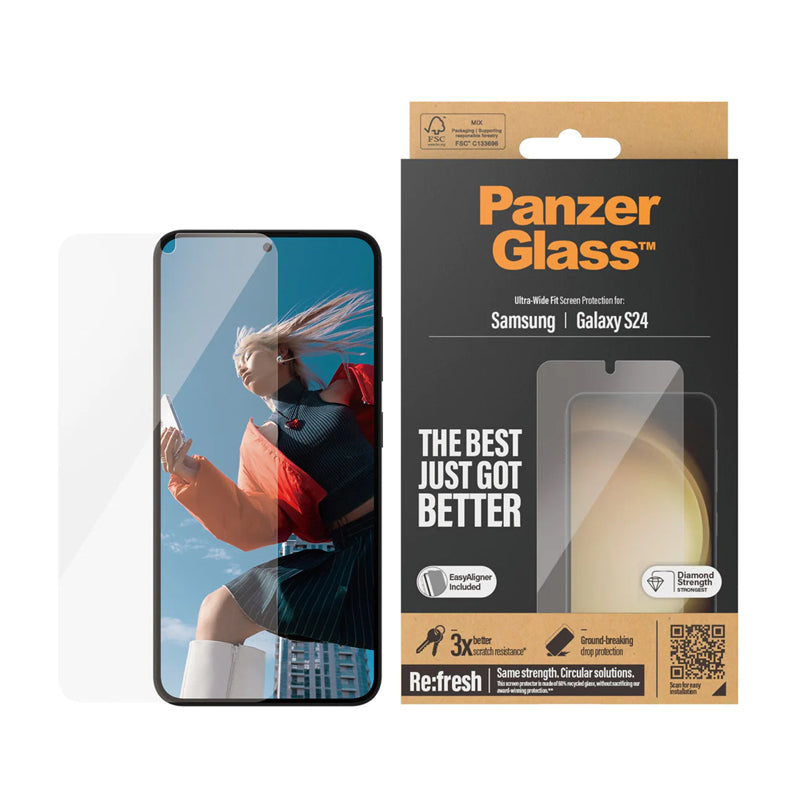 Panzer Glass Ultra Wide Screen Protector for Samsung Galaxy S24 - Clear