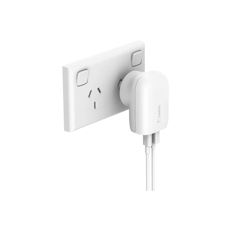 Belkin Dual PD Wall Charger with PPS 42W - iPhone|Andriod ( 1x USB-C  30W + 1x USB-A  12W)