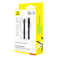 Thumbnail for Baseus MVP 3 Fast Charging Cable USB-C to USB-C 100W 2M for 15 / 16 / 17 Series - Black