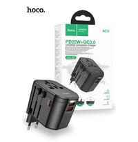 Thumbnail for Hoco Ac31 Pd 25w 2 X Type-c And Usb-a 3-ports Global Universal Travel Charger- Black