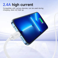 Thumbnail for Hoco X88 Gratified charging cable USB-A to iPhone, iPad -  White