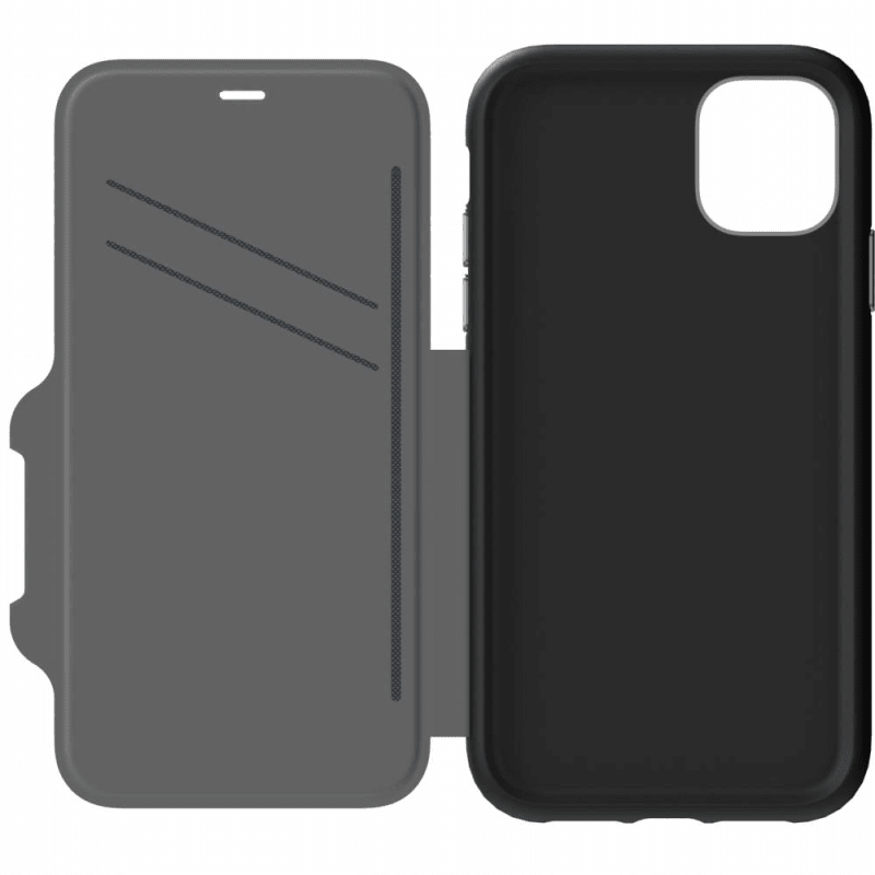EFM Monaco D3O Leather Wallet Case Armour For iPhone 11 Pro - Black / Space Grey