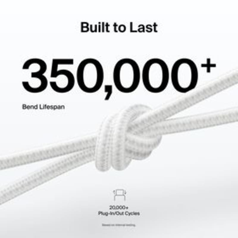 Belkin Boost Charge Pro USB-A to C Braided Cable 2m Universally Compatible - White