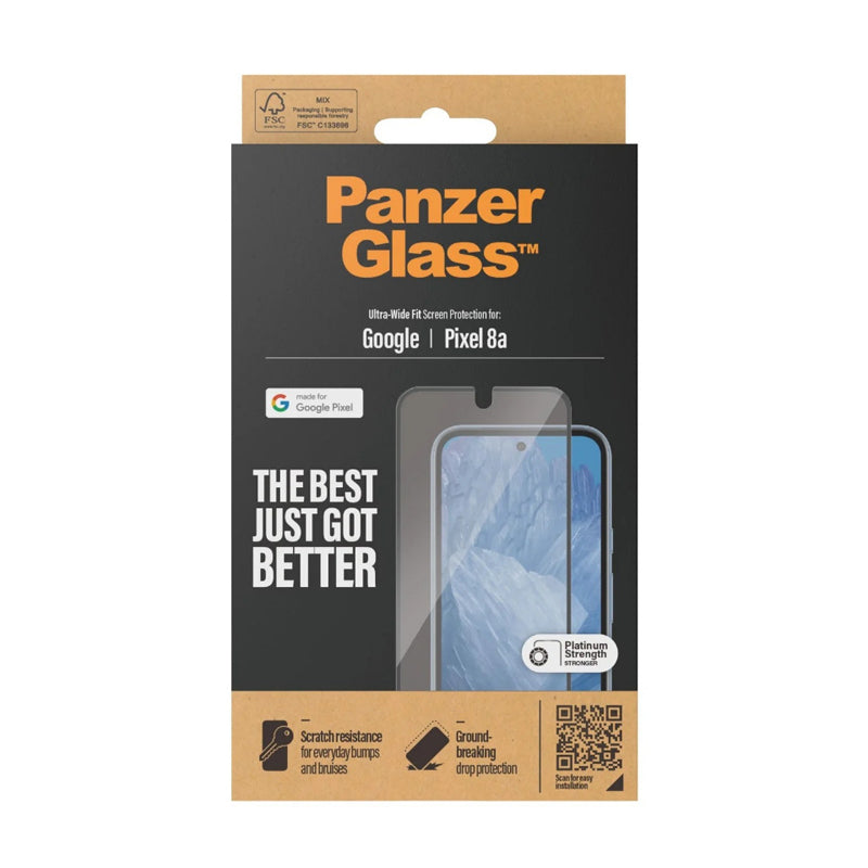 PanzerGlass UltraWide Fit with Aligner Screen Protector for Google Pixel 8a