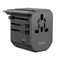 Thumbnail for Hoco Ac31 Pd 25w 2 X Type-c And Usb-a 3-ports Global Universal Travel Charger- Black