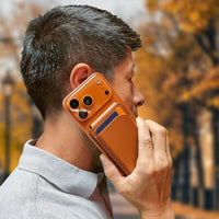 Thumbnail for Jabees MagWallet with RFID Blocking Magsafe Phone Wallet and Stand - Brown