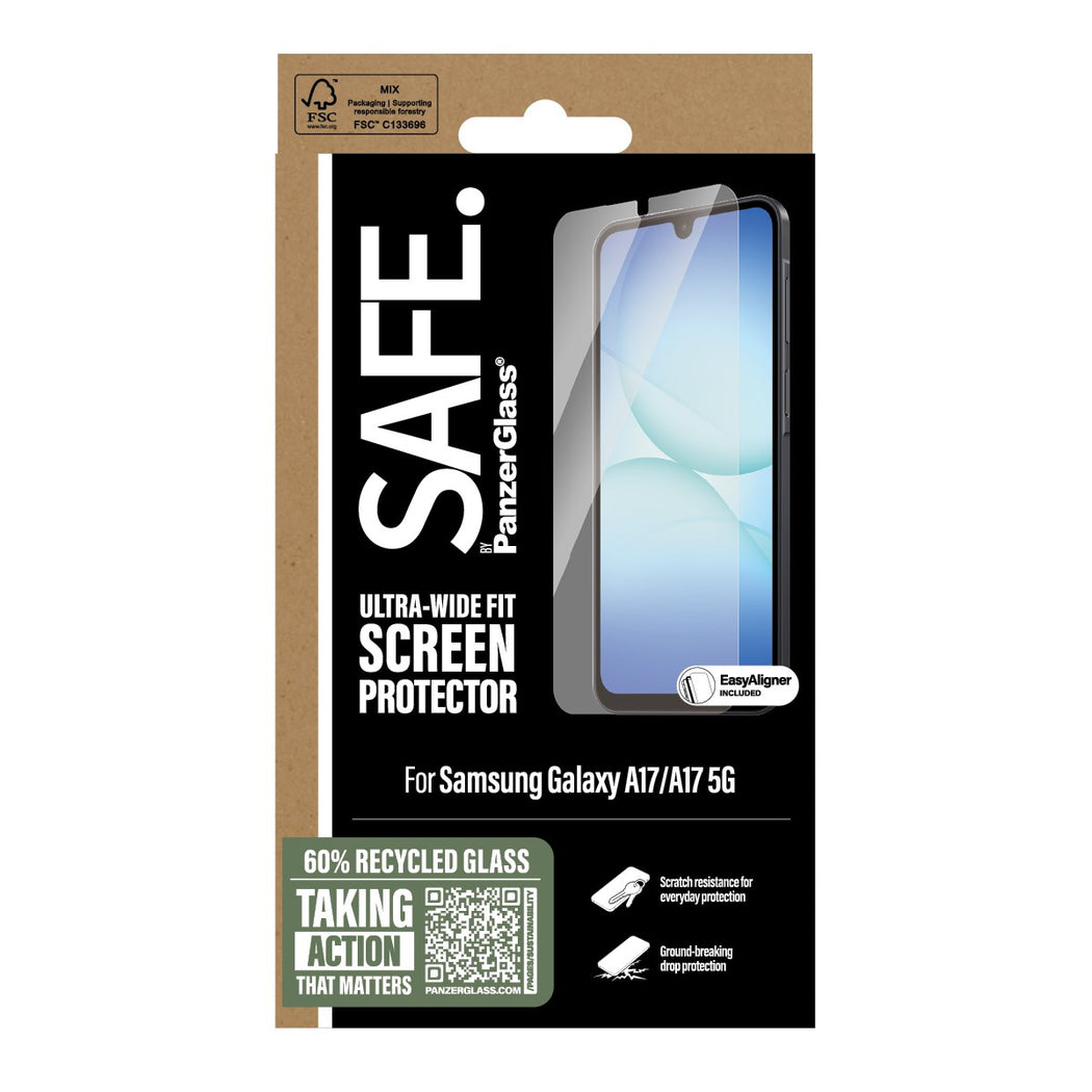 PanzerGlass Safe Ultra-Wide Fit Screen Protector with Aligner for Samsung Galaxy A17/A17 5G