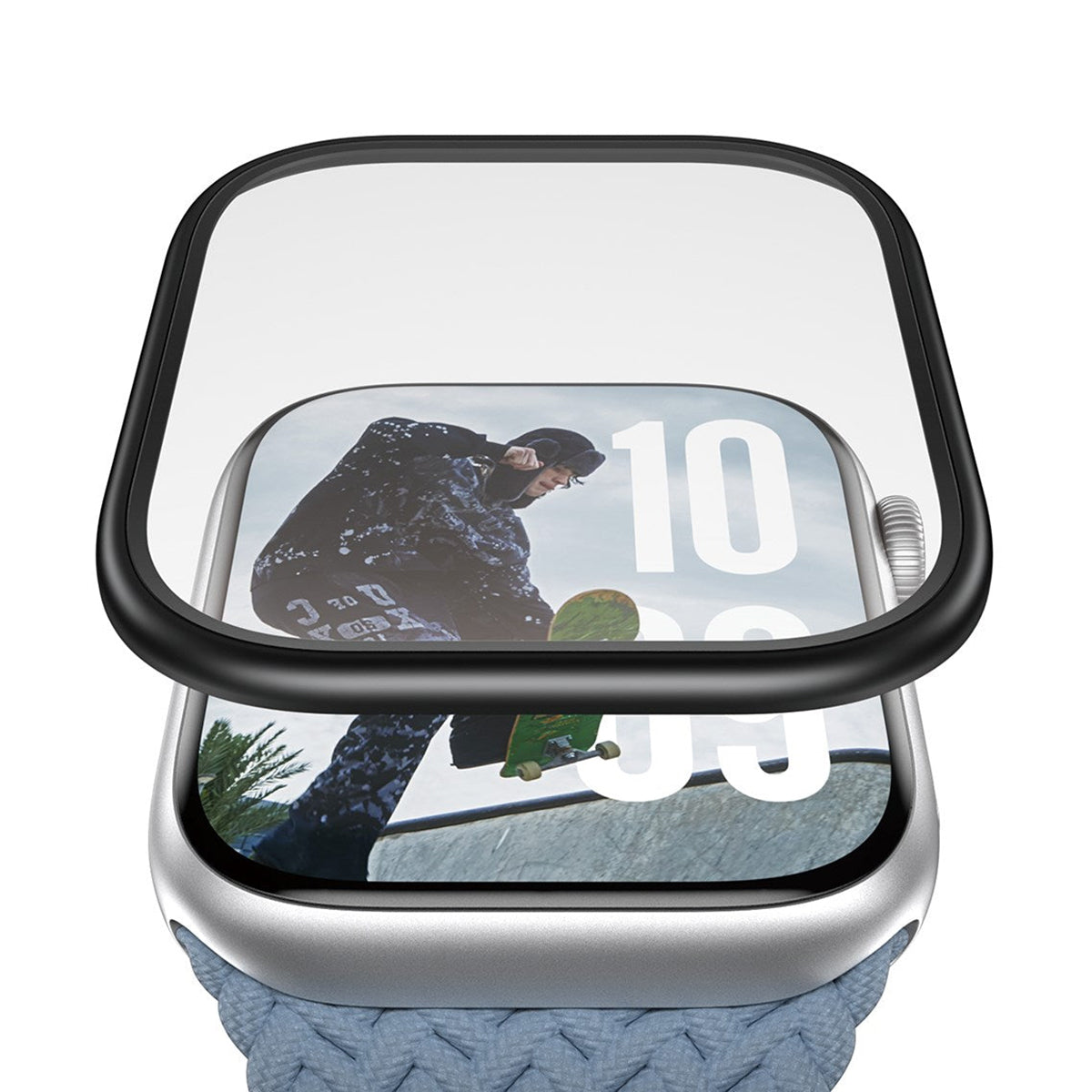 PanzerGlass Metal Frame Screen Protector for Apple Watch Series 10 (42mm) - Black