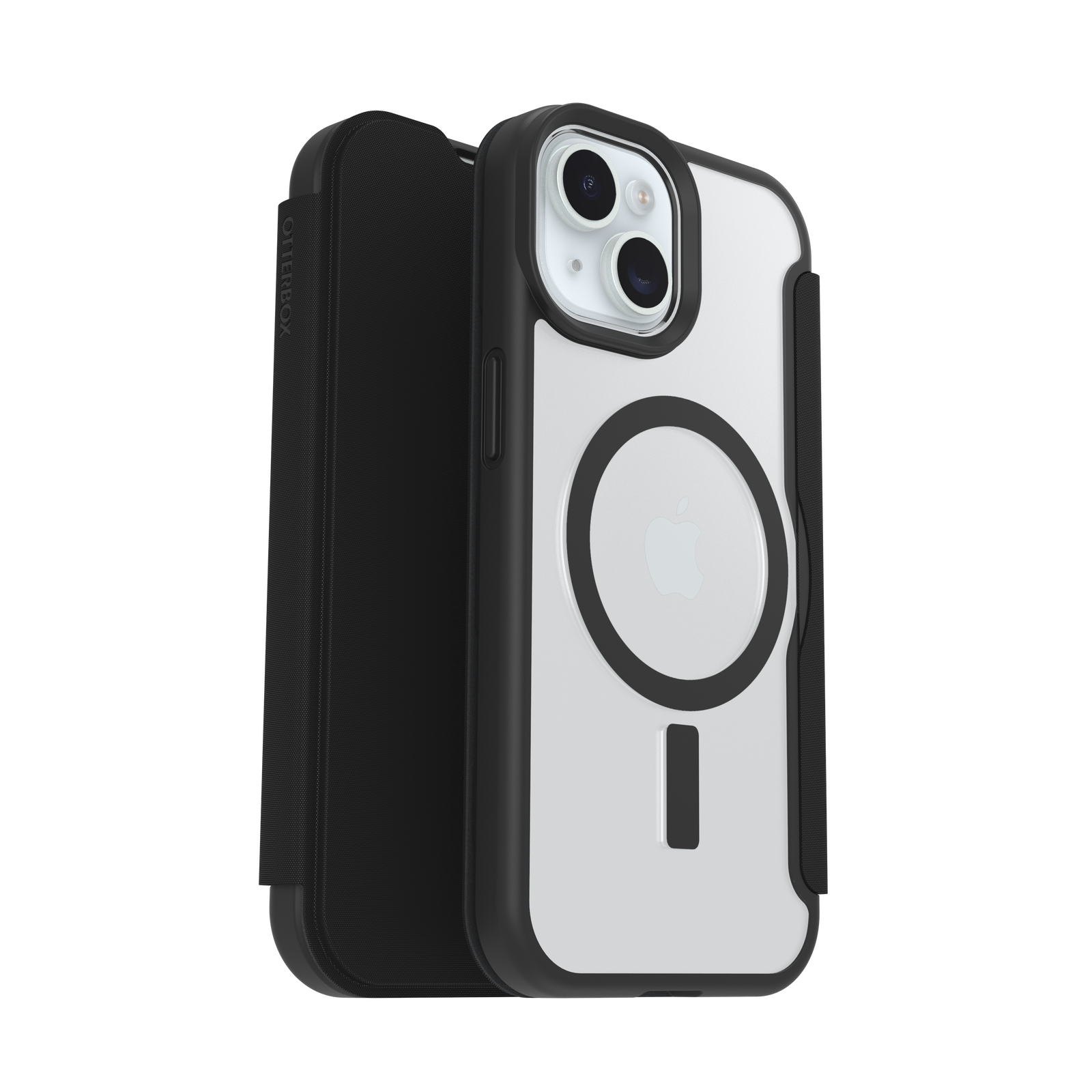 OtterBox React Folio MagSafe Case for iPhone 16e/15/14/13 - Black Crystal