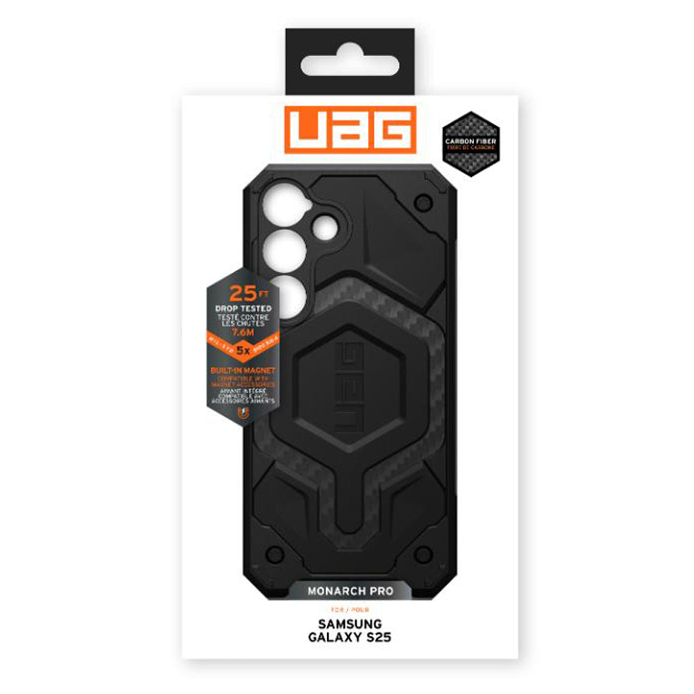 UAG Monarch Pro Case for Samsung S25 - Carbon Fiber