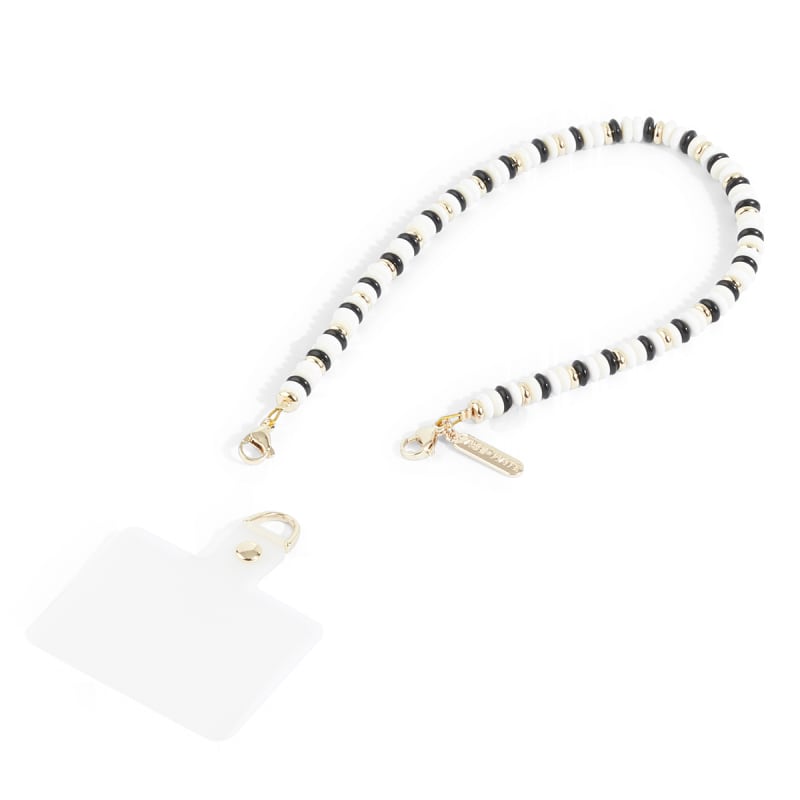 Case-Mate Anchor Card Phone Charm (Beaded Ivory and Onyx) - White / Black