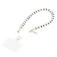 Thumbnail for Case-Mate Anchor Card Phone Charm (Beaded Ivory and Onyx) - White / Black