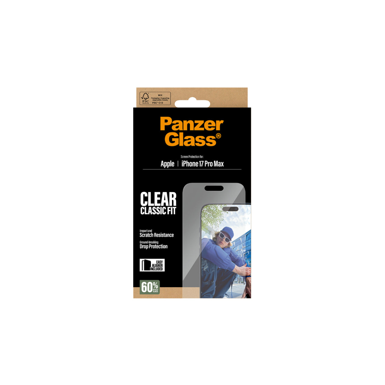 PanzerGlass Classic Fit Screen Protector for iPhone 17 Pro Max