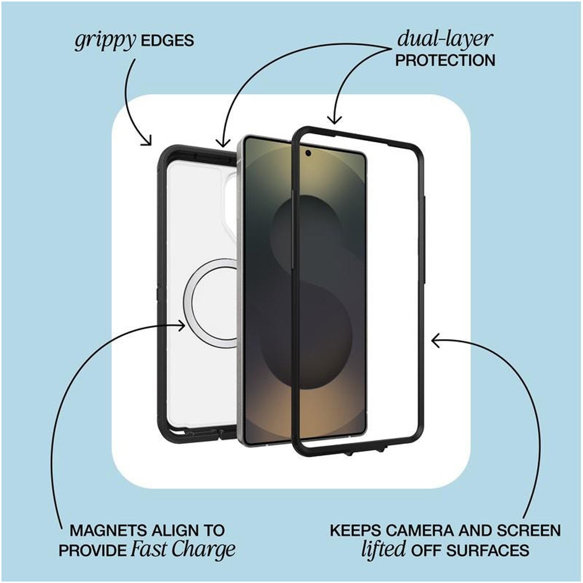 OtterBox Defender Pro XT Case with Magnets Suits for Samsung Galaxy S26+ (S26 Plus) - Black